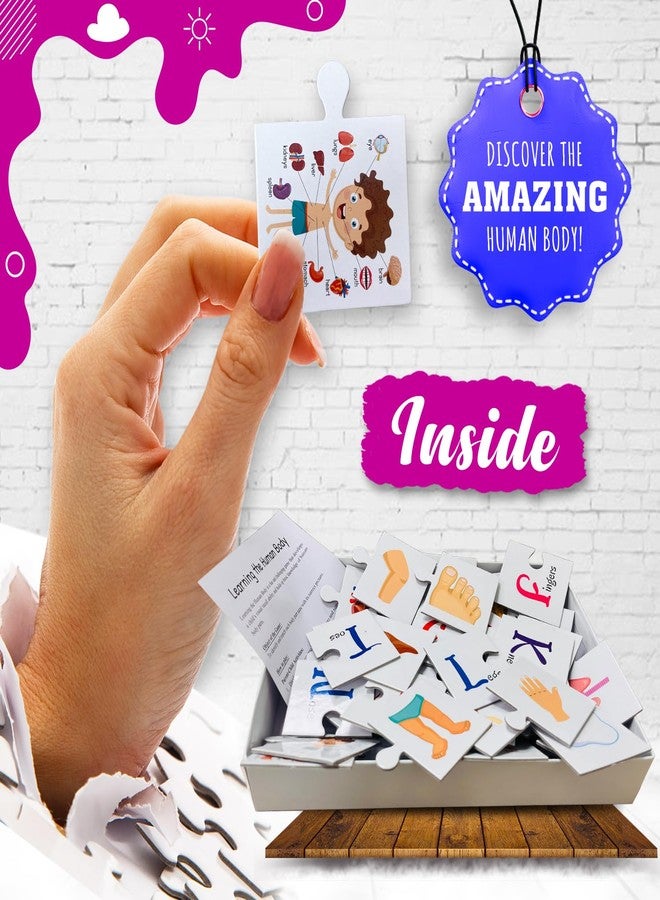 BRIJBASI Human Body Jigsaw Puzzle Connecting 2-Piece (Set of 21 pcs) for Kids, Childrens and Toddlers - Early Learning Educational Brain Booster with Fun and Engaging - Ages 4+ - Image 2
